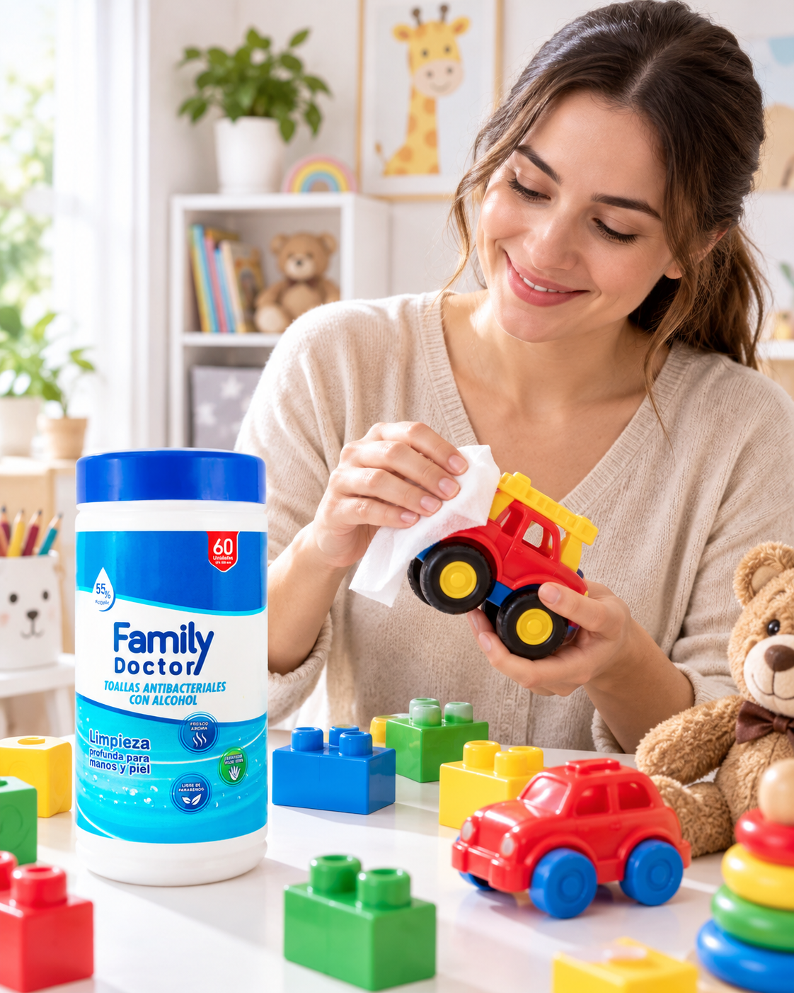 Toallas Antibacteriales con Alcohol Family Doctor - Imagen 2