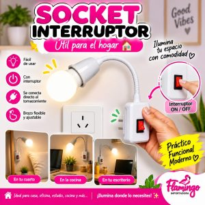 Socket con Interruptor y Brazo Flexible para Foco