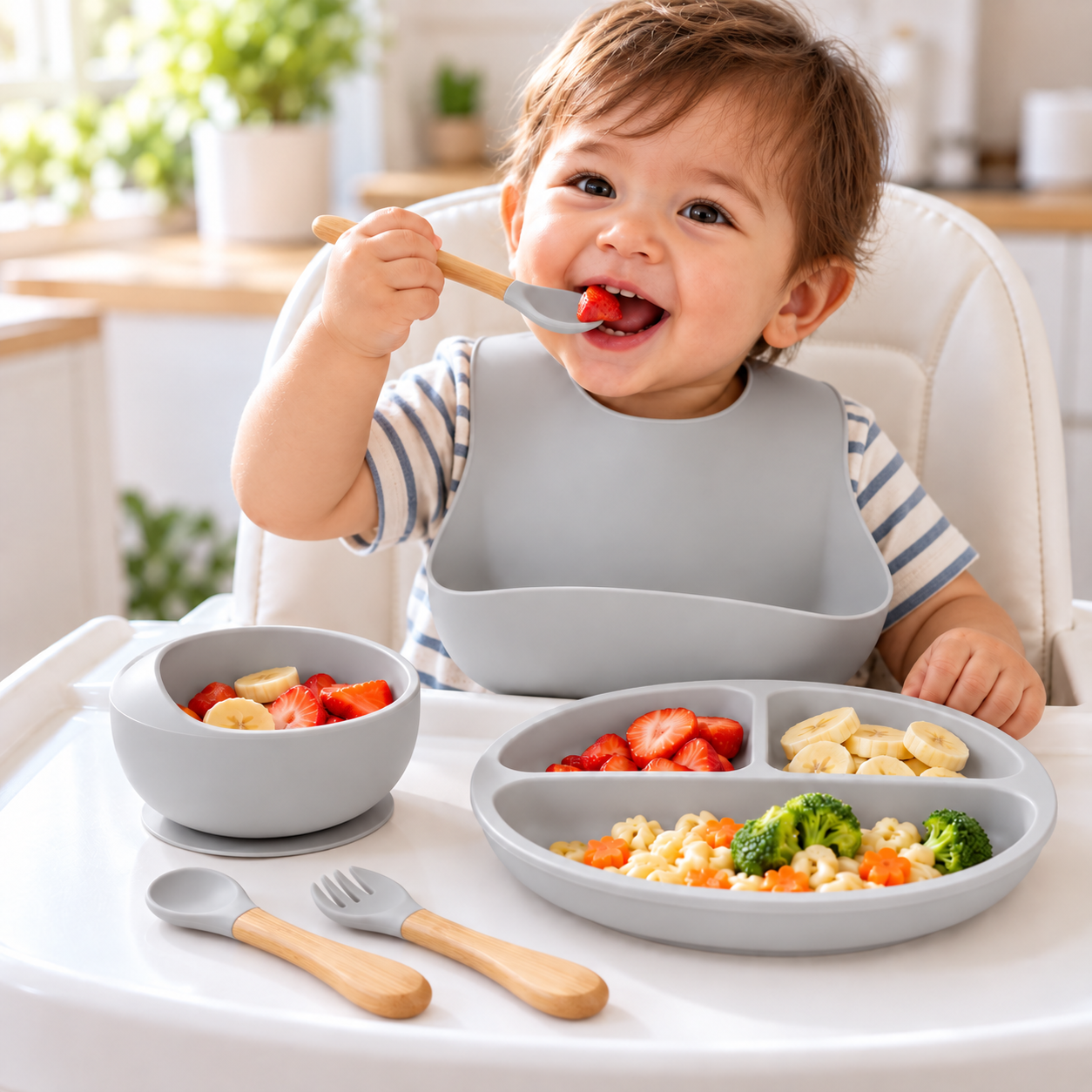 Set de Alimentación de Silicona para Bebé - Imagen 3