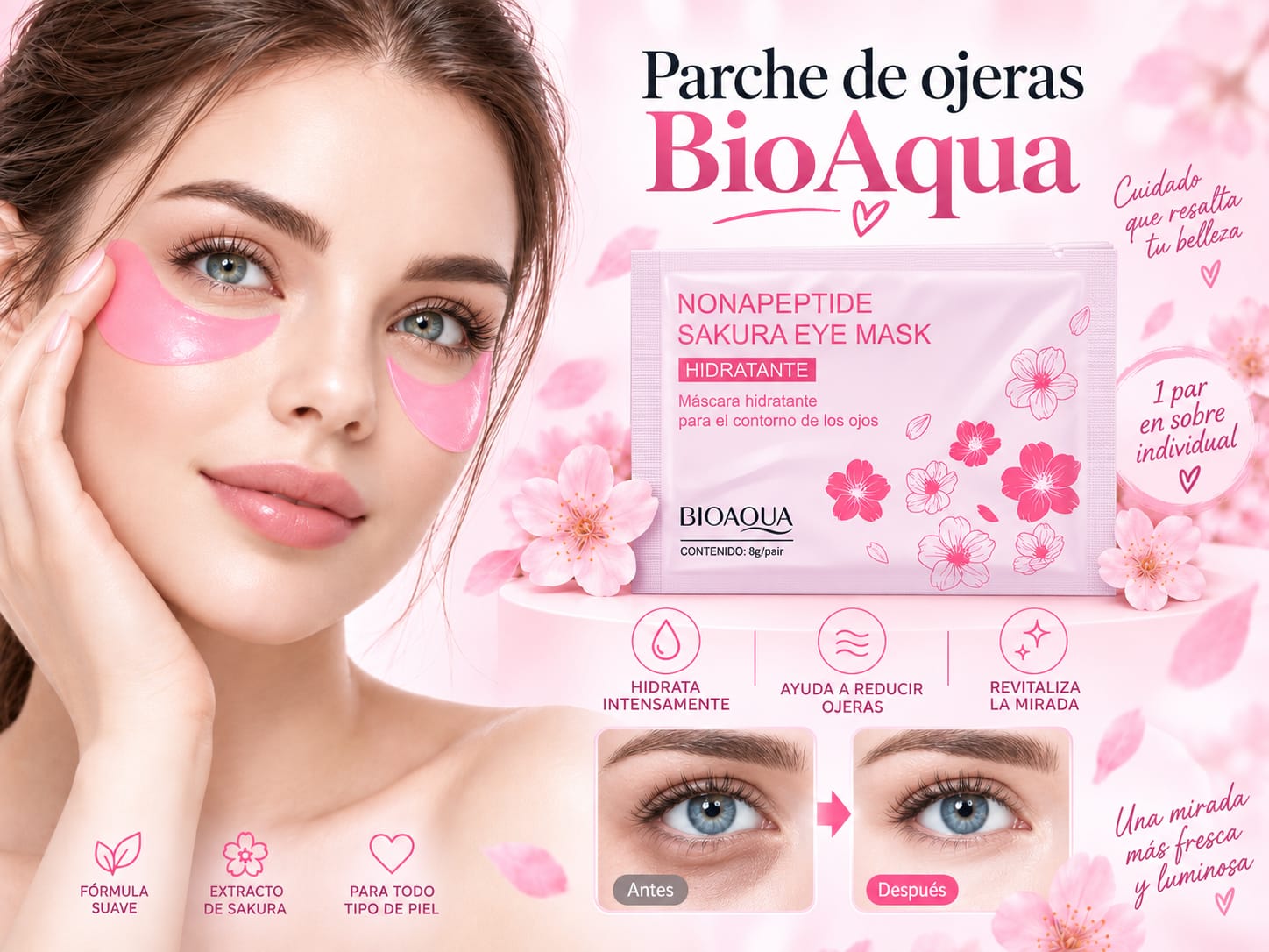 Parches para Ojeras BioAqua Sakura - Imagen 2